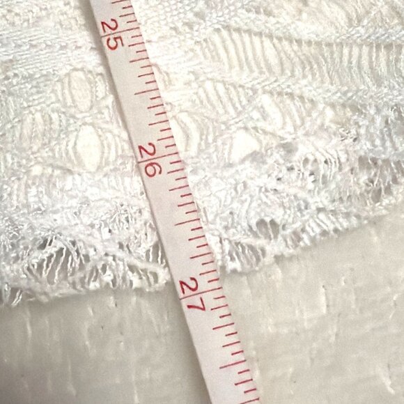 Sleeveless White Lace Trim Tank Top With Sheer Back Panel - Picture 6 of 6